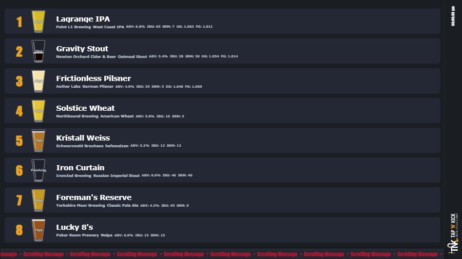 TV display in vertical sidebar layout
